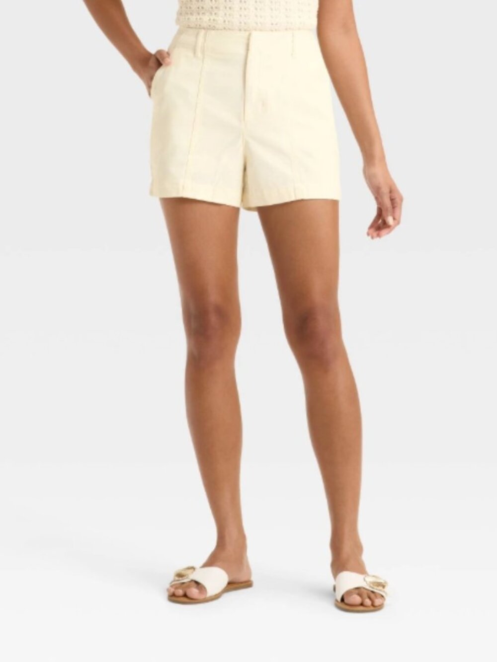 Women's High-Rise Trouser Shorts - Universal Thread™ Cream 14